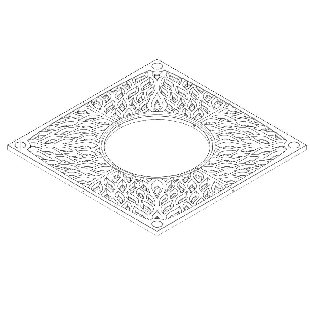 Приствольная решетка для дерева ZKING CRUST 2х2м Черная