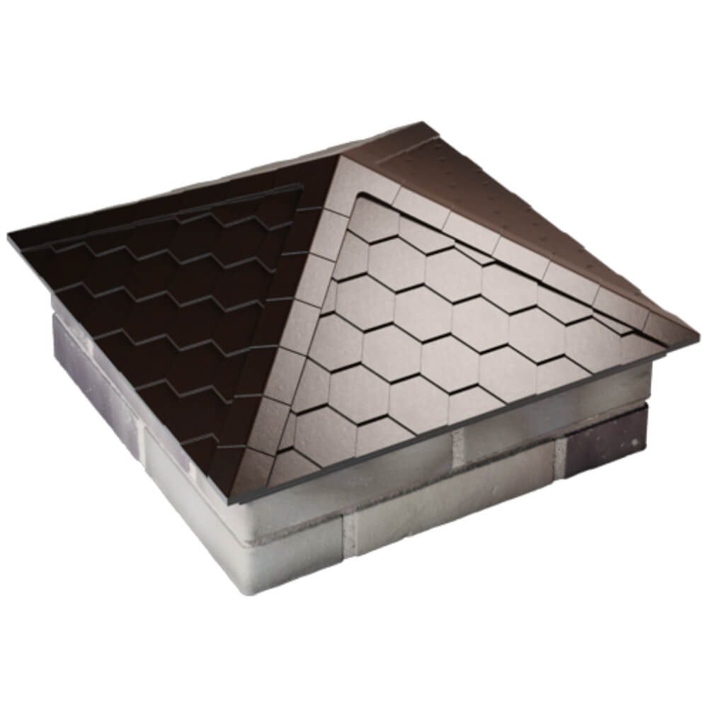 Колпак Zking Эверест Коричневый на столб 2х2 кирпича (535х535мм)