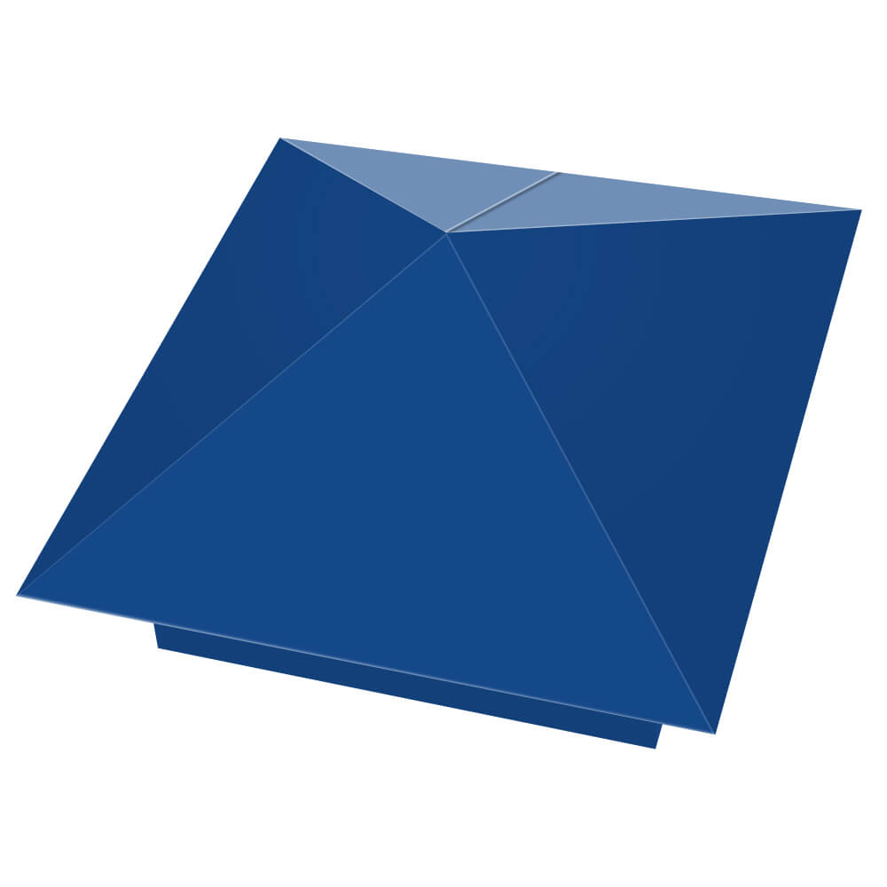 Колпак металлический 390х390мм RAL5005 Синий Сигнал заборный