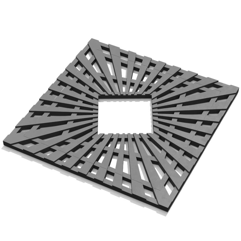 Приствольная решетка для дерева ZKING ATMOSPHERE 1.2х1.2м Серая